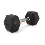 15 kg Black Rubber Hexagonal Dumbbell