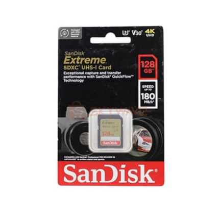 SanDisk Extreme SD UHS I 128GB Card for cameras