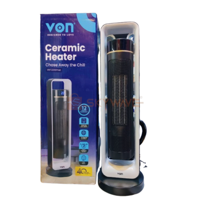 Von Ceramic Tower Room Heater with Fan