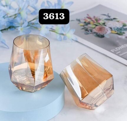 6pcs Gold Hexagon Whiskey Glasses