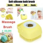 Shower silicon brush with liquid soap pot