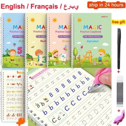 Set of 4 Kids Magic Practice Books