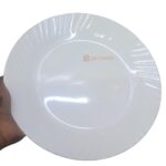 12 pcs Plain White Round Melamine Plate