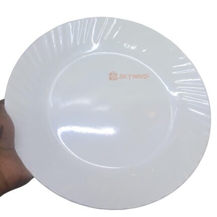 12 pcs Plain White Round Melamine Plate