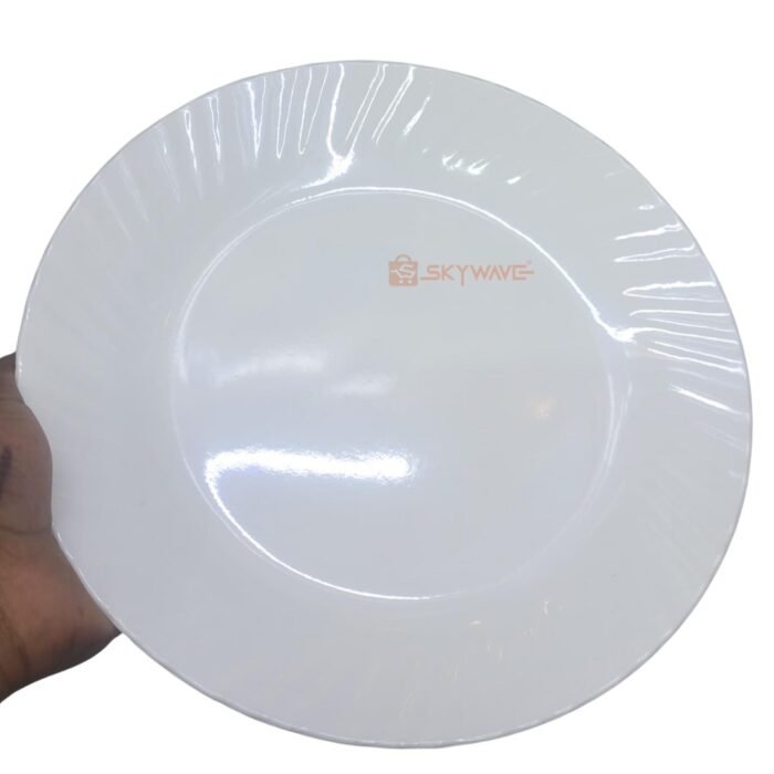 12 pcs Plain White Round Melamine Plate