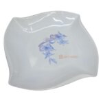 12pc White Flower Shaped Melamine Plates