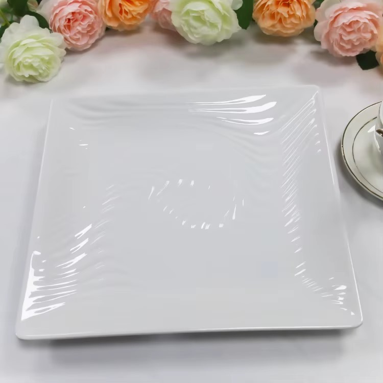 12PCS Square Plain White Plates 12PCS Square Plain White Plates