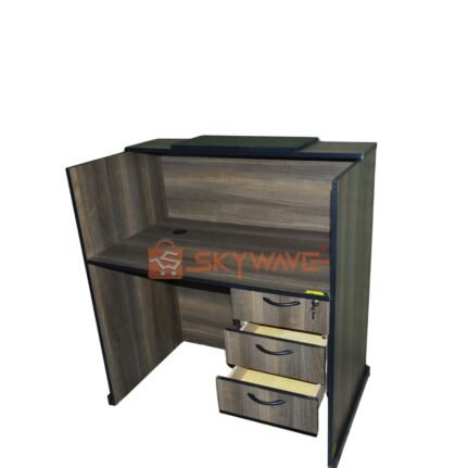 1 Meter Reception Desk Walnut