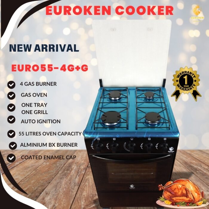 Euroken Standing Cooker with Gas Oven Cooker