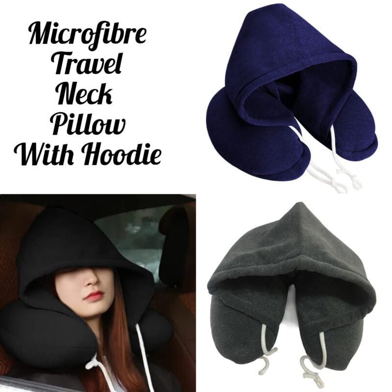 Microfiber Travel Neck Pillow with Hoodie
