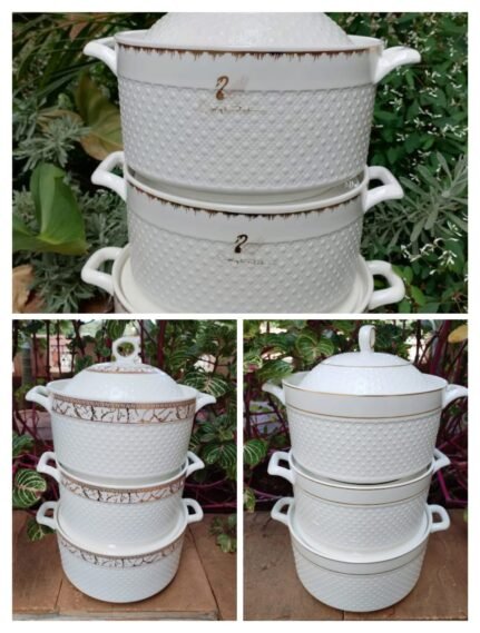 3 Pcs Ceramic Casserole Serving Bowls