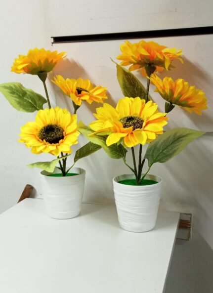 Sunflower Artificial Flowers Pots