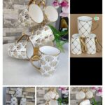 Quality 6pcs Cups with Gold Deco