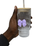 475ml Glass Cup with Lid and Straw