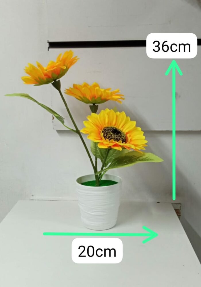 Sunflower Artificial Flowers Pots