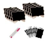 Set of 10 Food Label Black Bamboo Board