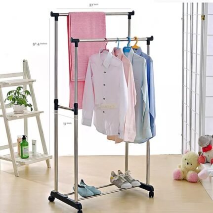 Coat Rack/Double Pole Stainless Steel Hanger