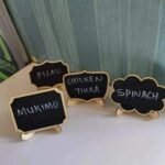 Set of 10 Food Label Black Bamboo Board