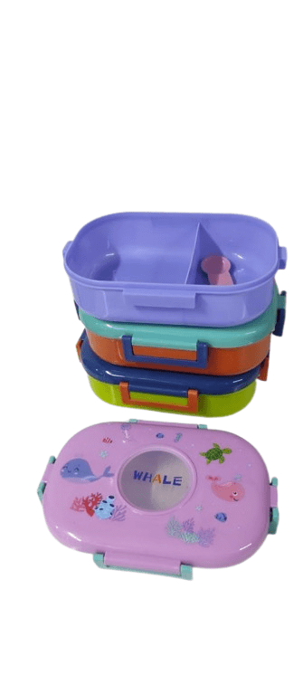 Oval Dino Cartoon themed Plastic Lunch Box