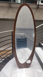 Unbreakable dressing mirror with wooden stand