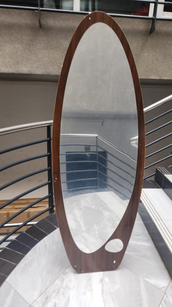 Unbreakable dressing mirror with wooden stand