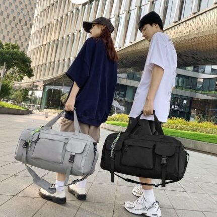 Duffle bag with a shoe compartment