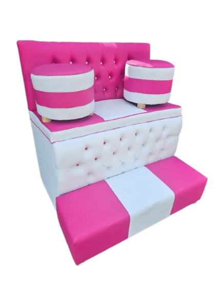 Manicure/pedicure sofa seat with stools