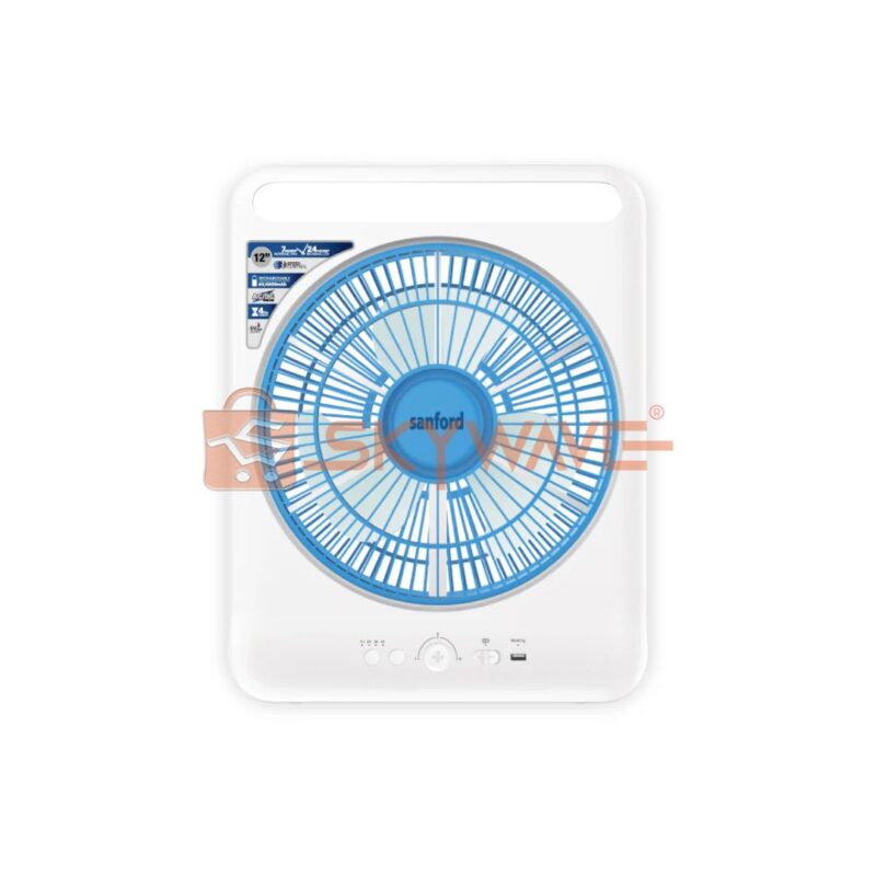 Sanford 12 Inch Rechargeable Box Fan SF919BFN BS