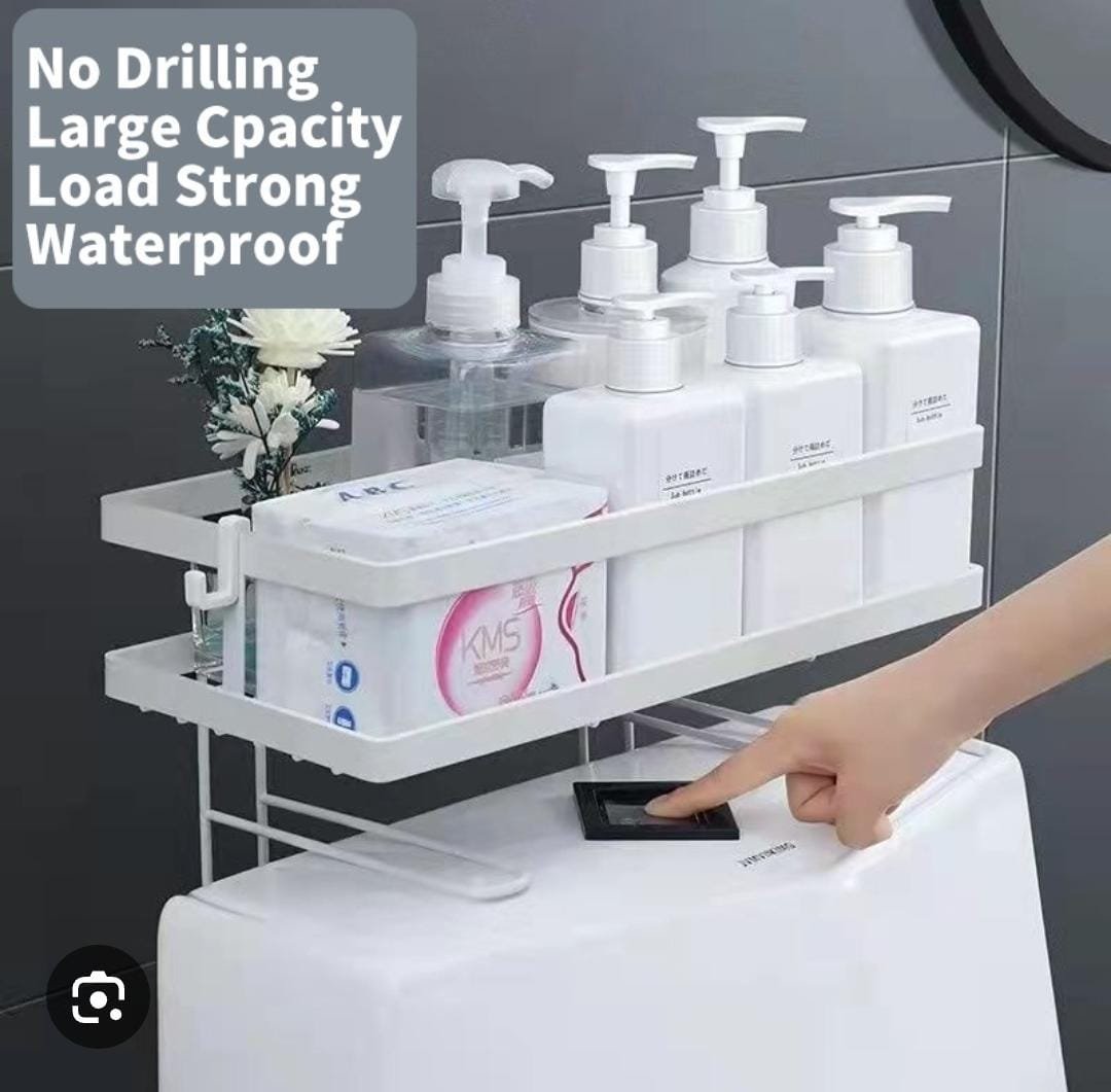 Single Layer Metallic Toilet Top Organizer Rack Single Layer Metallic Toilet Top Organizer Rack