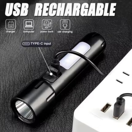 Mini EDC Flashlights USB Rechargeable Torch 4 mode