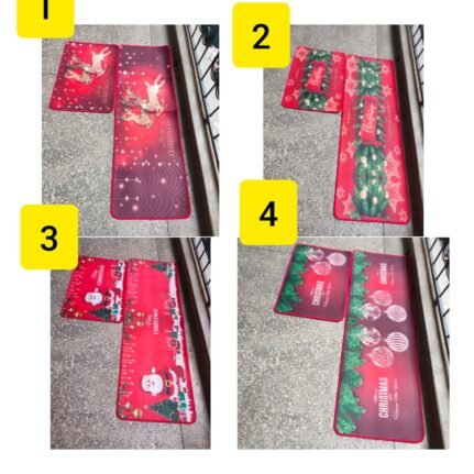 2 pcs X-mass themed kitchen mats