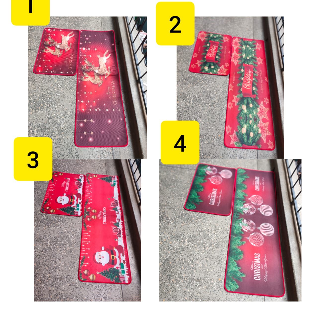 2 pcs X-mass themed kitchen mats 2 pcs X-mass themed kitchen mats