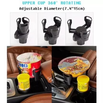Strong expandable dual slot car cup holder