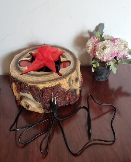 Electric Wooden Tree Stump Fireplace