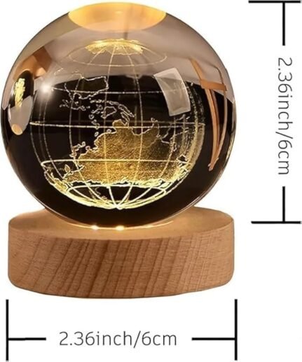 3D Earth Crystal LED Ball Night Lamp