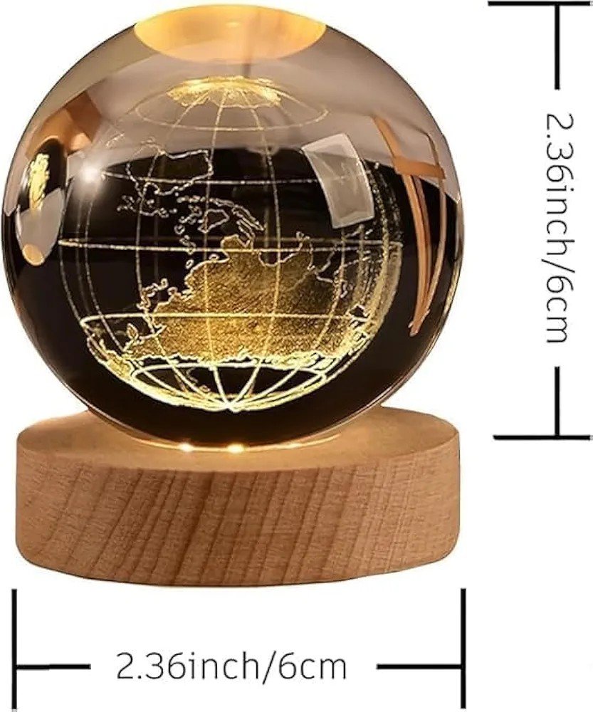 3D Earth Crystal LED Ball Night Lamp 3D Earth Crystal LED Ball Night Lamp