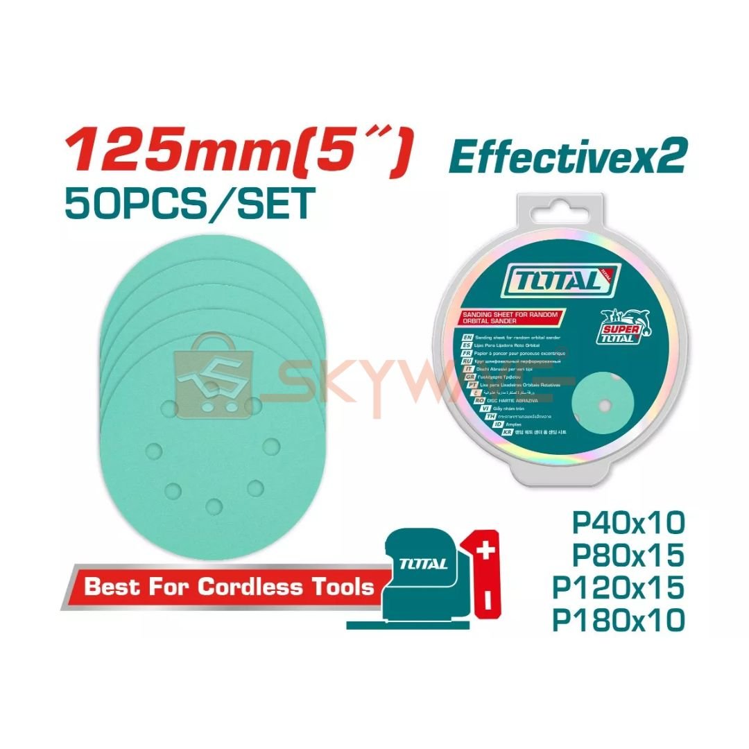 Total sanding sheet for random orbital sander TAC125050 Total sanding sheet for random orbital sander TAC125050
