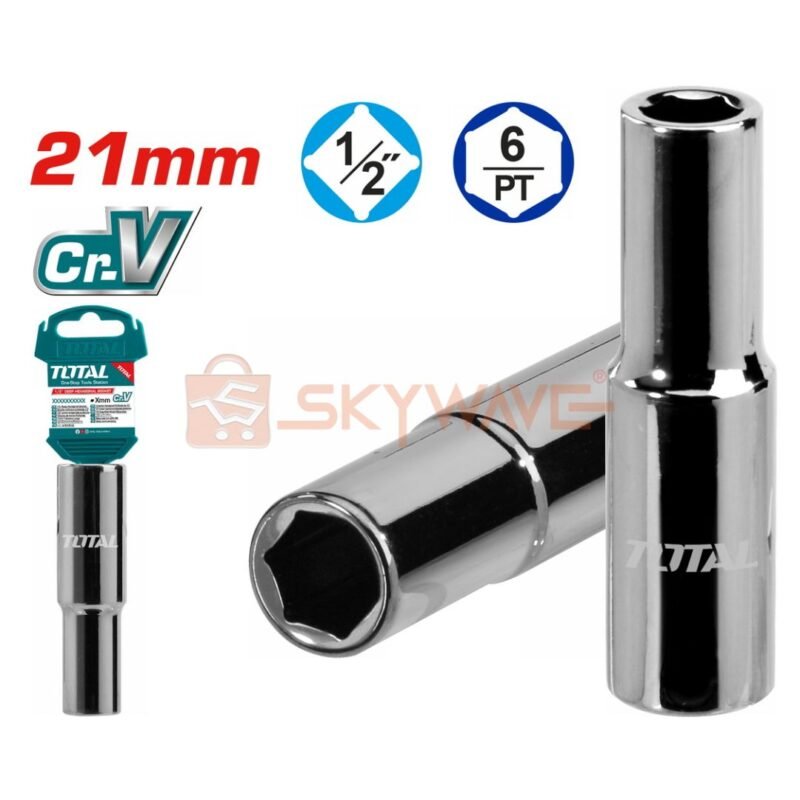 Total 21mm 1/2inch deep hexagonal socket THTST12213L