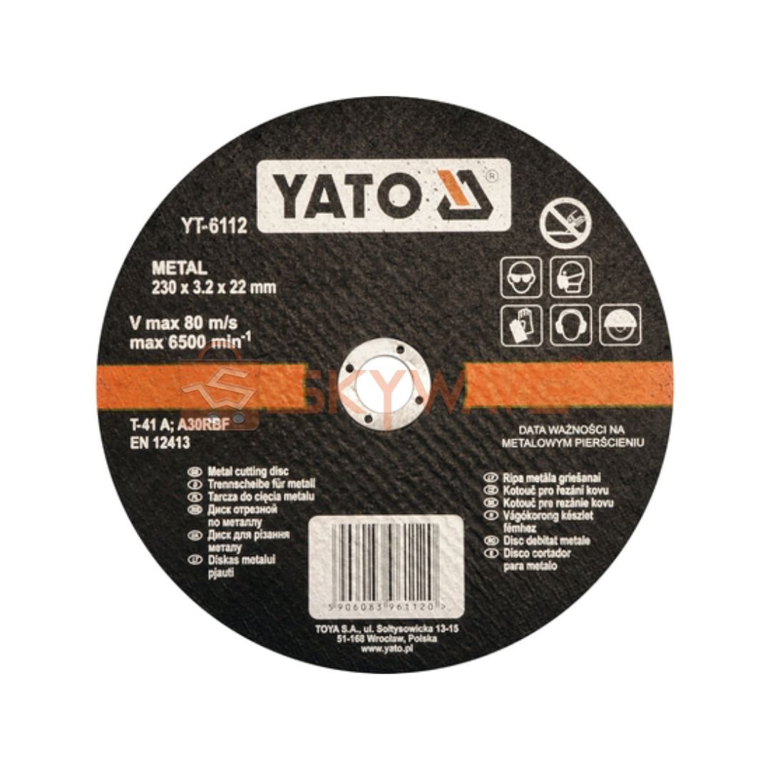 Yato metal cutting disc 230x3.2x22mm YT-6112 Yato metal cutting disc 230x3.2x22mm YT-6112