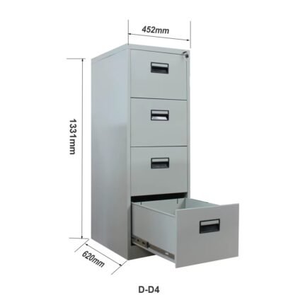 4 Drawer Single Lock Lockable Metalic Cabinet