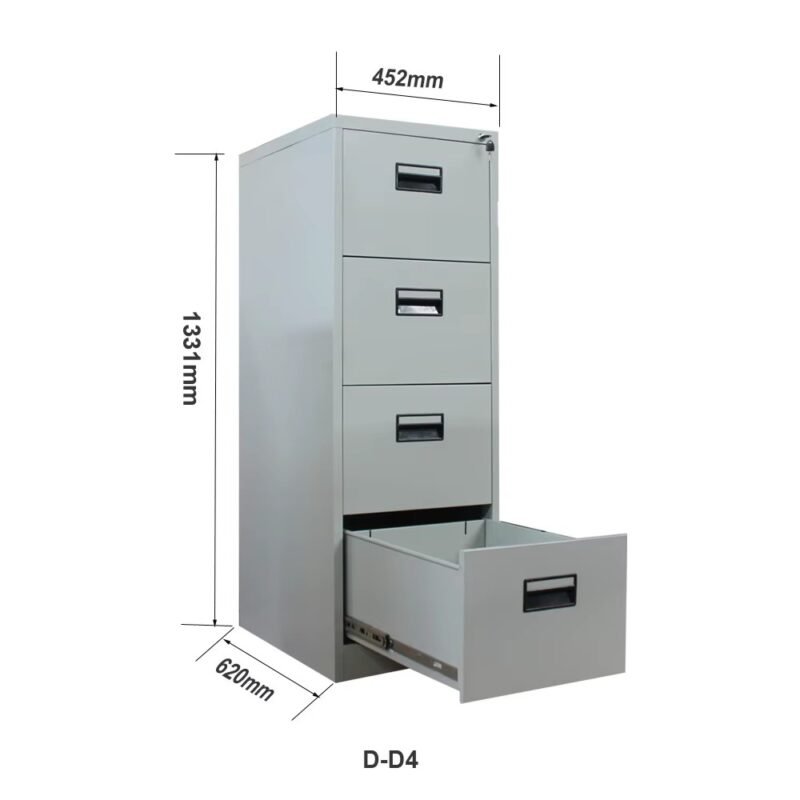 4 Drawer Single Lock Lockable Metalic Cabinet