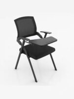 Folding Meeting Chair with Swivel Mesh Lift