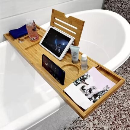 Expandable Bamboo Bathtub Tray