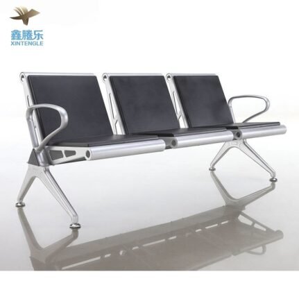 3 Seater Heavy Duty Link Black Chair