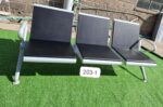 3 Seater Heavy Duty Link Black Chair