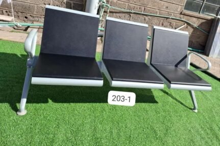 3 Seater Heavy Duty Link Black Chair