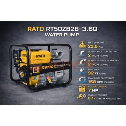 Rato 7HP petrol driven water pump RT50ZB28-3.6Q