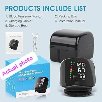 Wrist Electronic Rechargeable Blood Pressure Monitoring Kit