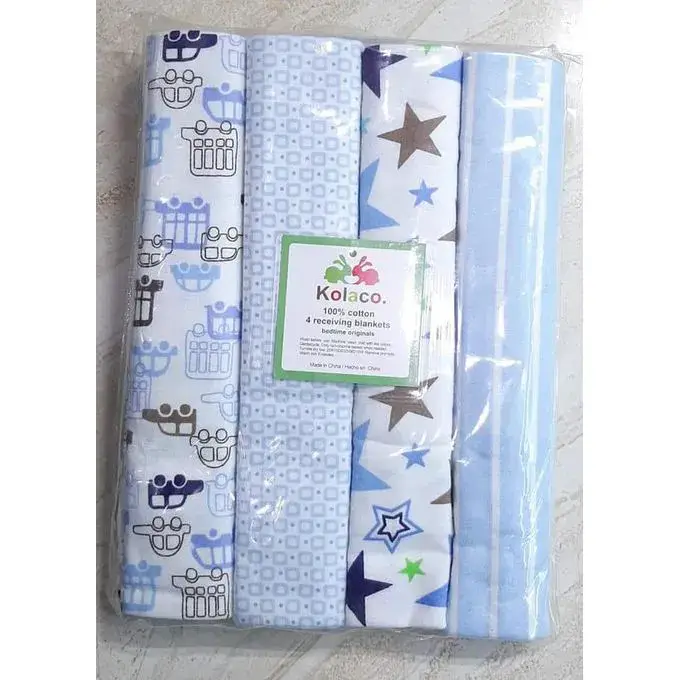 4-Pack Premium Cotton Baby Blanket Set 4-Pack Premium Cotton Baby Blanket Set