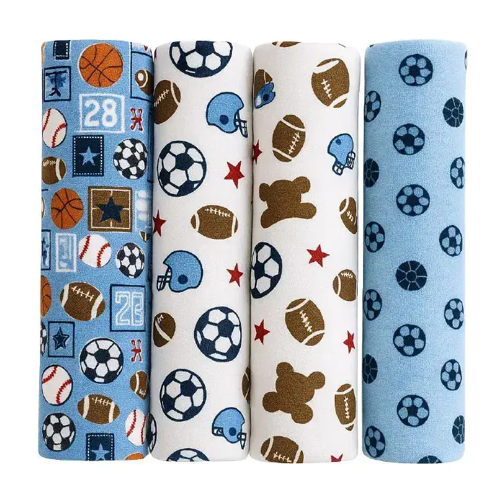 4-Pack Premium Cotton Baby Blanket Set 4-Pack Premium Cotton Baby Blanket Set